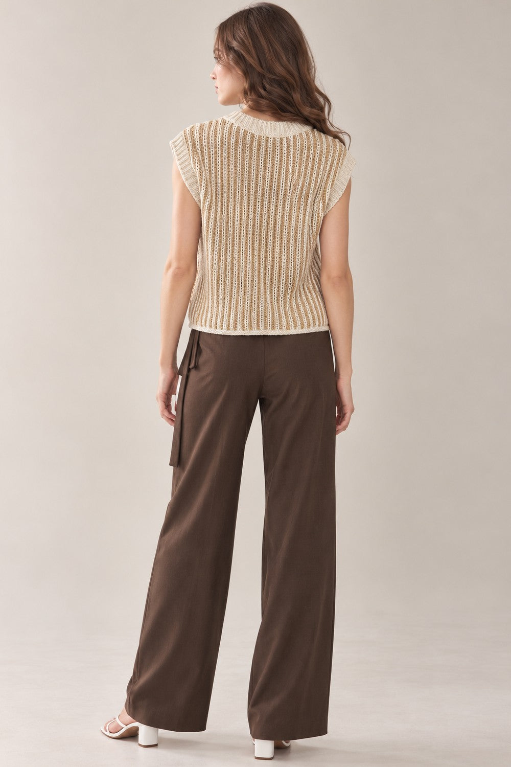 Tiana Button Two Tone Sweater Vest