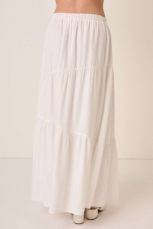 Tiffany Diagonal Tiered Maxi Skirt