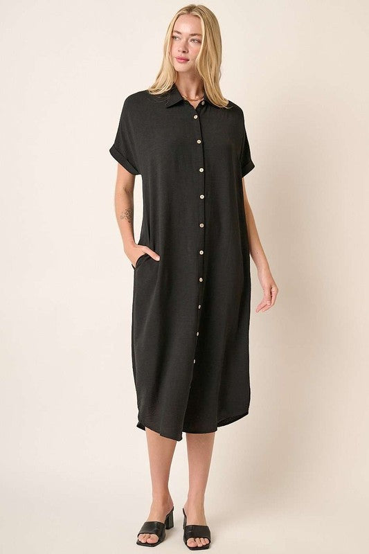 Traci Dolman Sleeve Maxi Shirt Dress