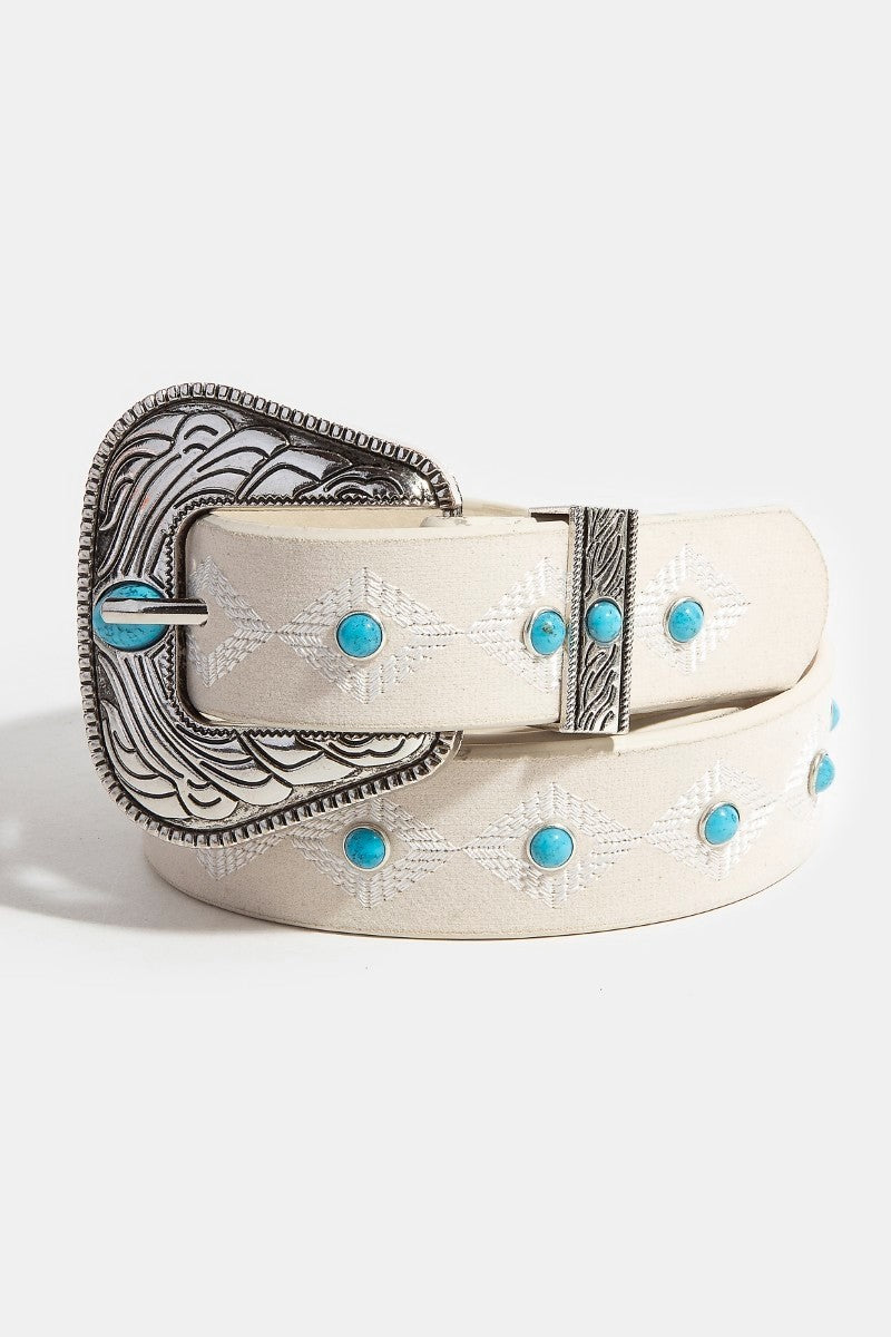 Western Stitch Turquoise Stud Belt FINAL SALE