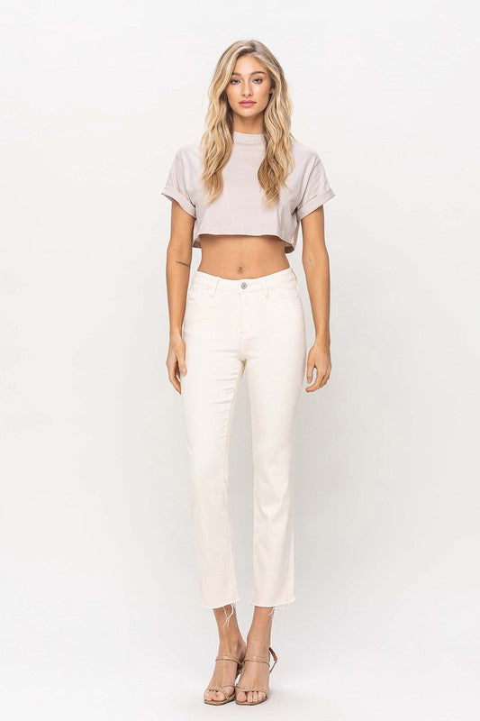 Victoria Straight Ankle Jeans - Ivory FINAL SALE
