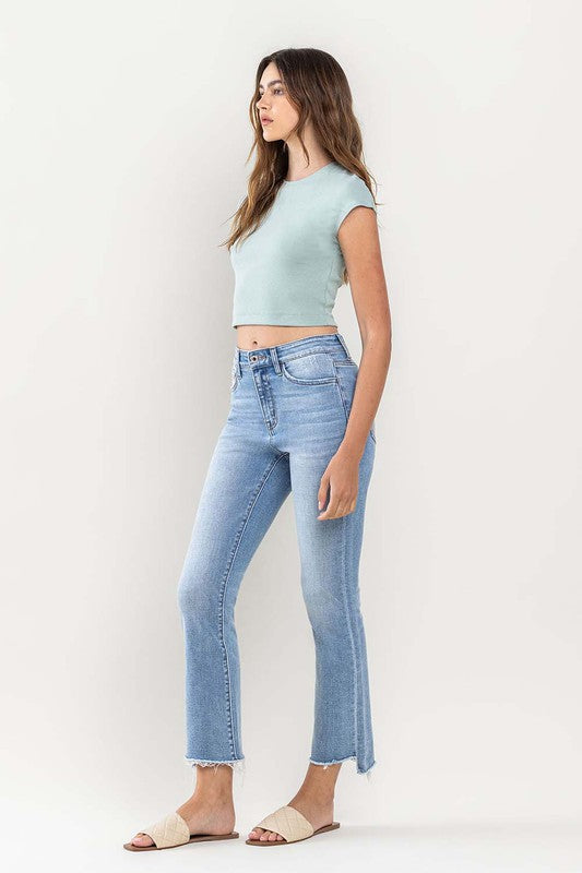 Victoria Step Hem Crop Flare Jeans