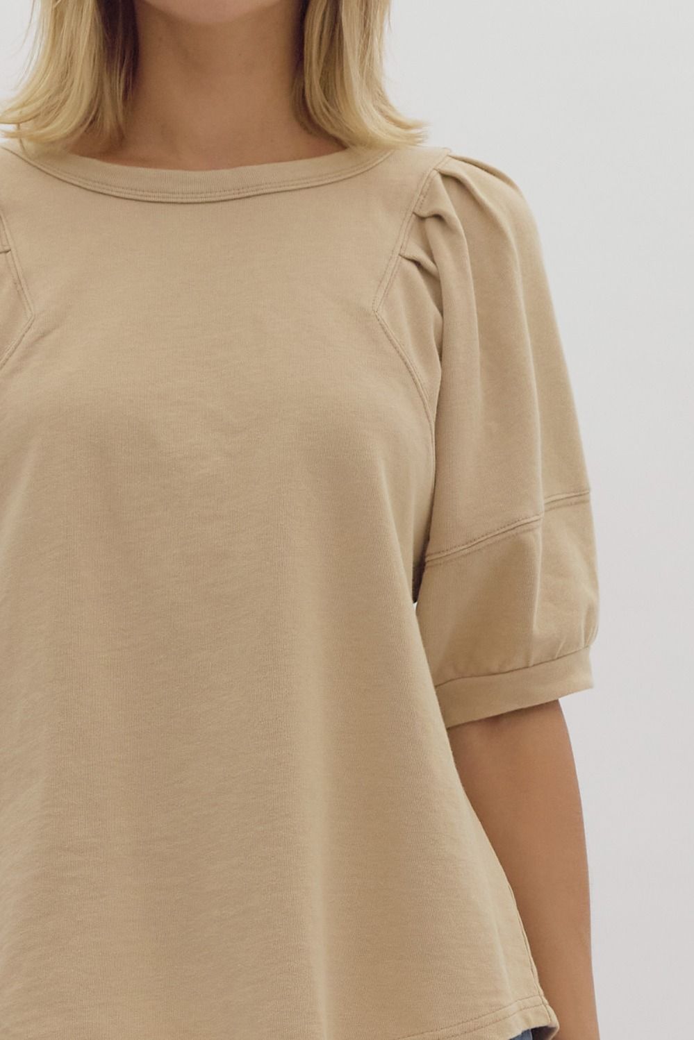 Violet Washed Pleated Shoulder Top