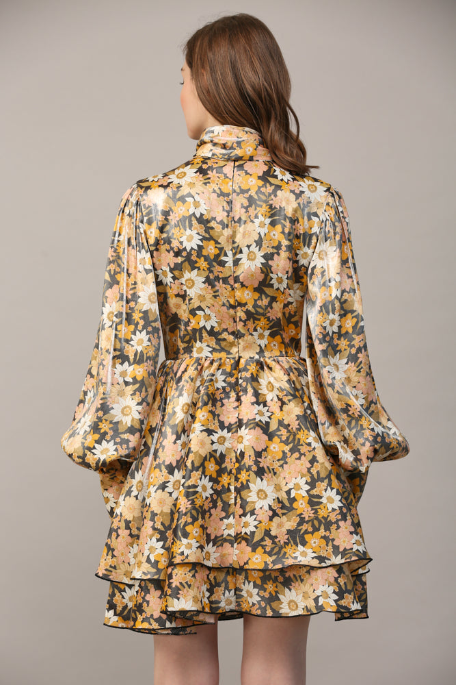 Whitley Floral Tie Neck Dress