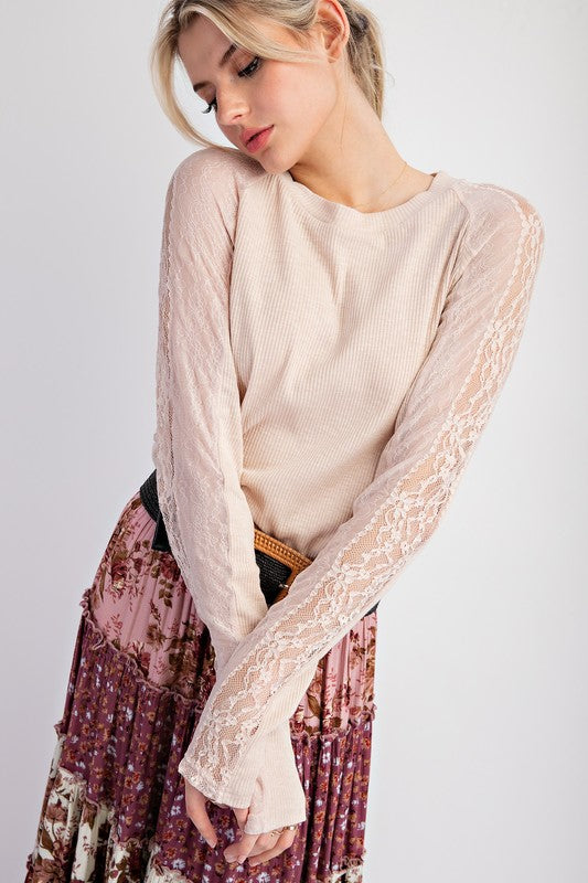 Wyatt Lace Sleeve Top