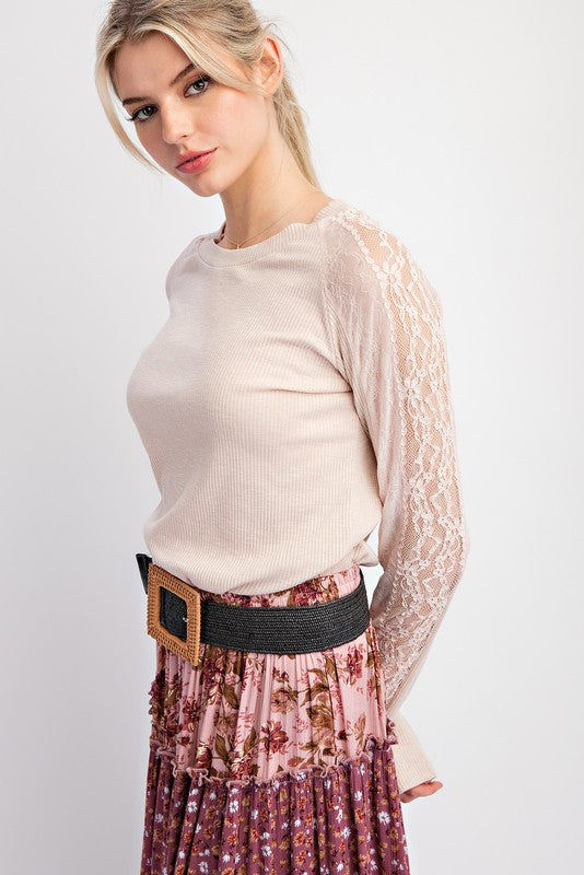 Wyatt Lace Sleeve Top