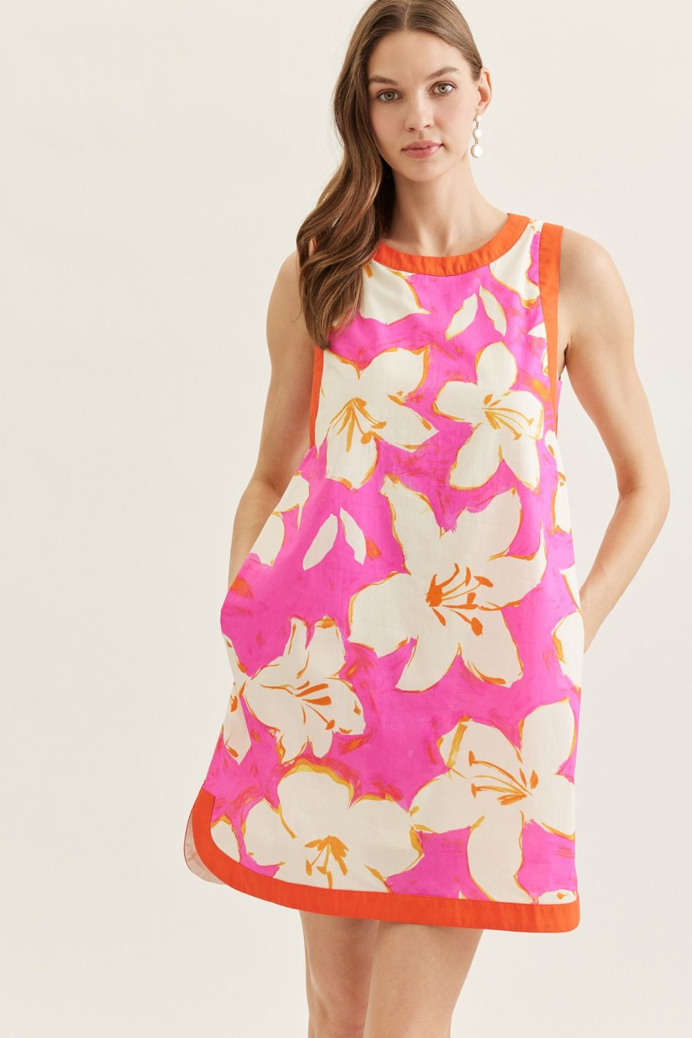 Xena Floral Contrast Trim Dress