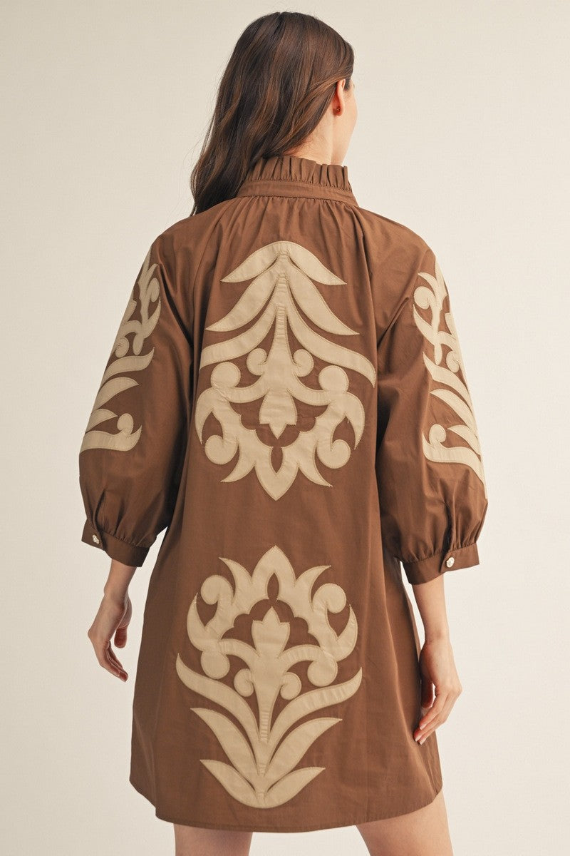Zara Baroque Applique Shift Dress