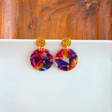Addy Earrings Jewel Stained Glass