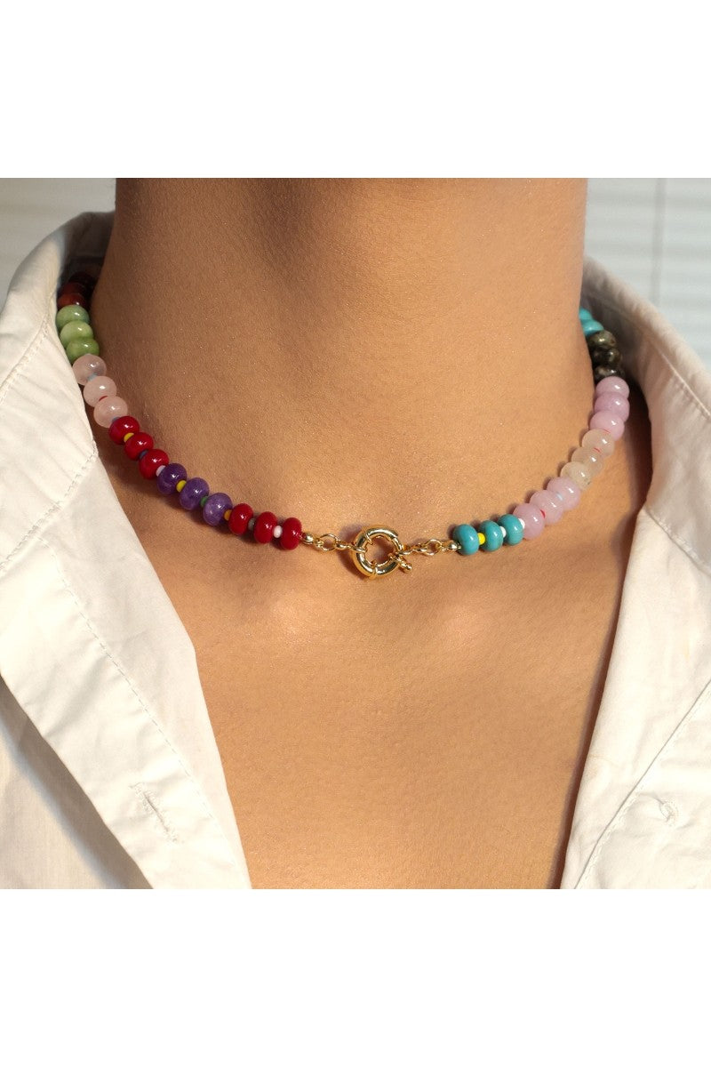 Agate Stone Bead Necklace