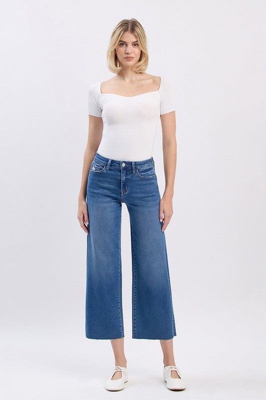 Aileeah Slim Wide Crop Jeans