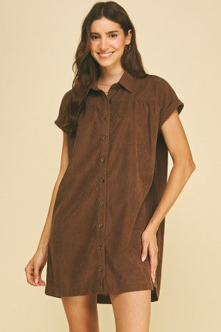 Alara Corduroy SS Shirt Dress