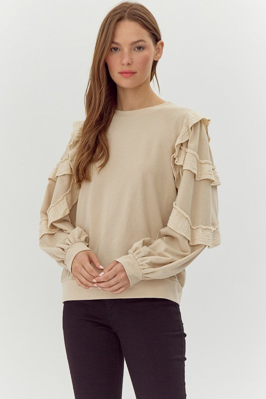 Alexa Washed Ruffle Top