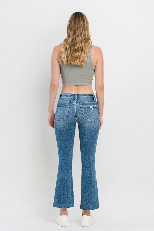 Alison Distressed Crop Flare Jeans