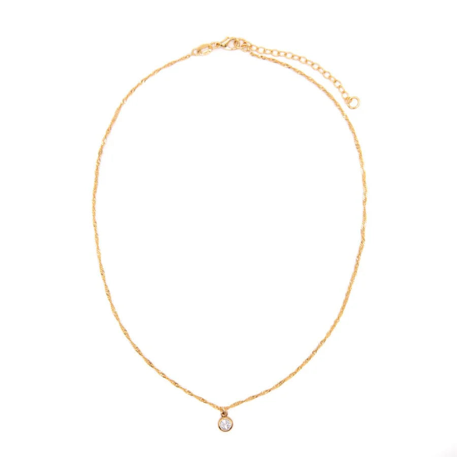 Bezel Birthstone Necklace