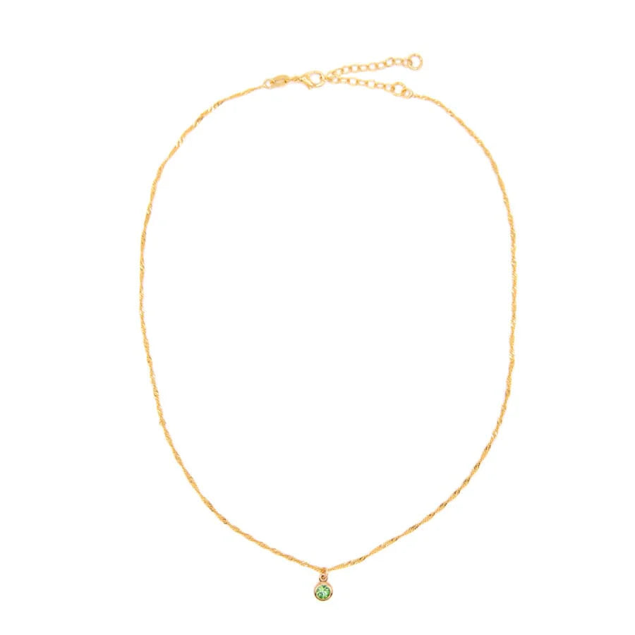 Bezel Birthstone Necklace