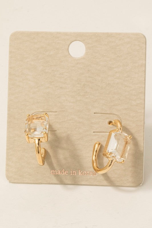 Glass Baguette Hoops