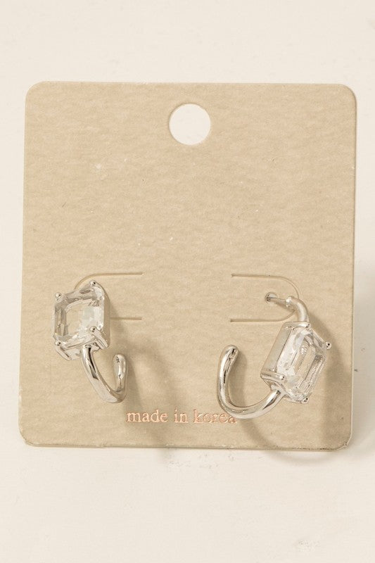 Glass Baguette Hoops