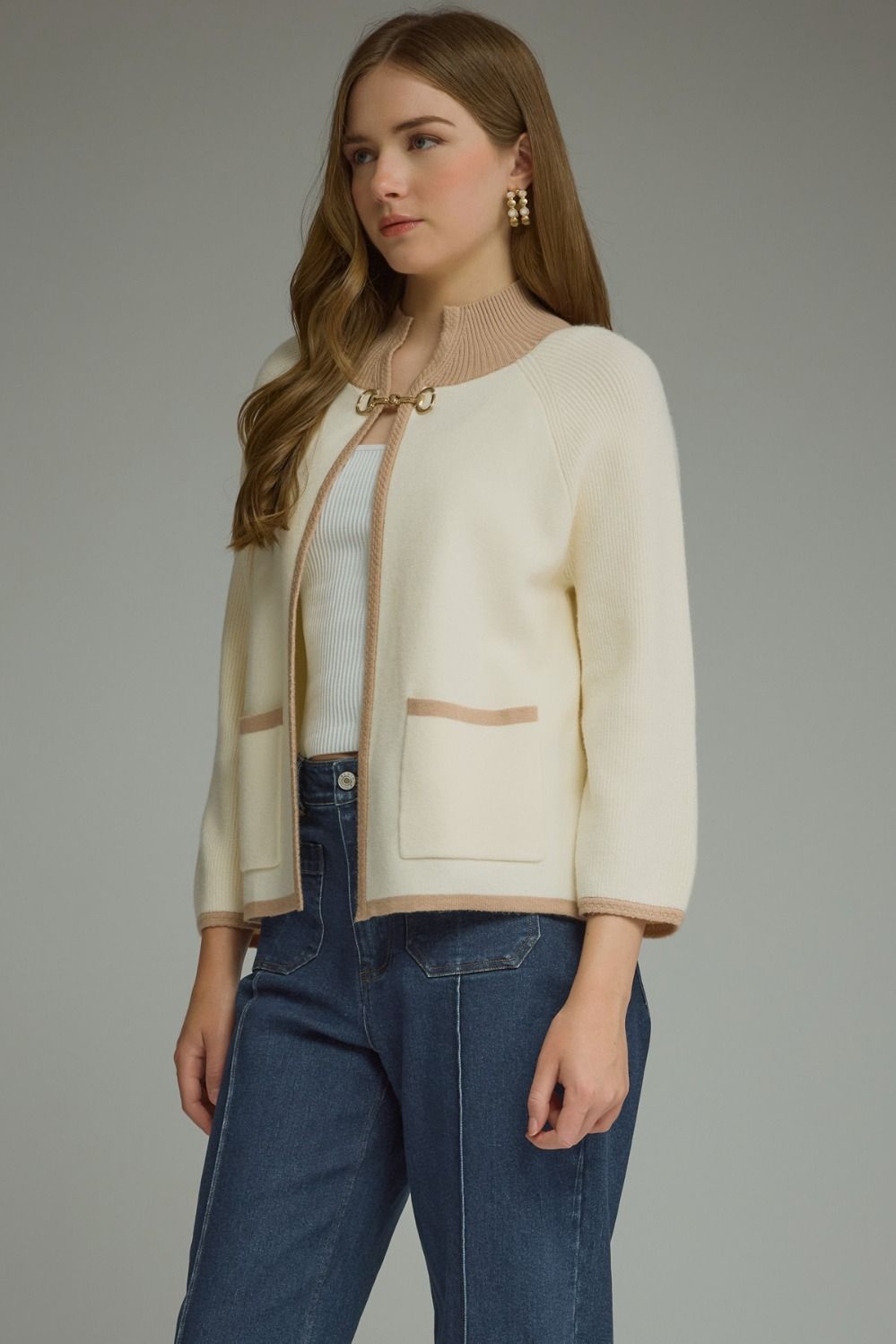 Barbara Contrast Trim Knit Jacket