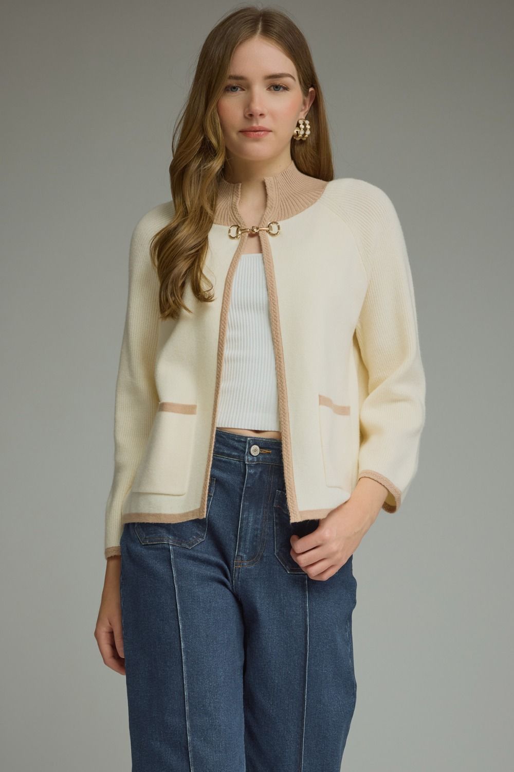 Barbara Contrast Trim Knit Jacket