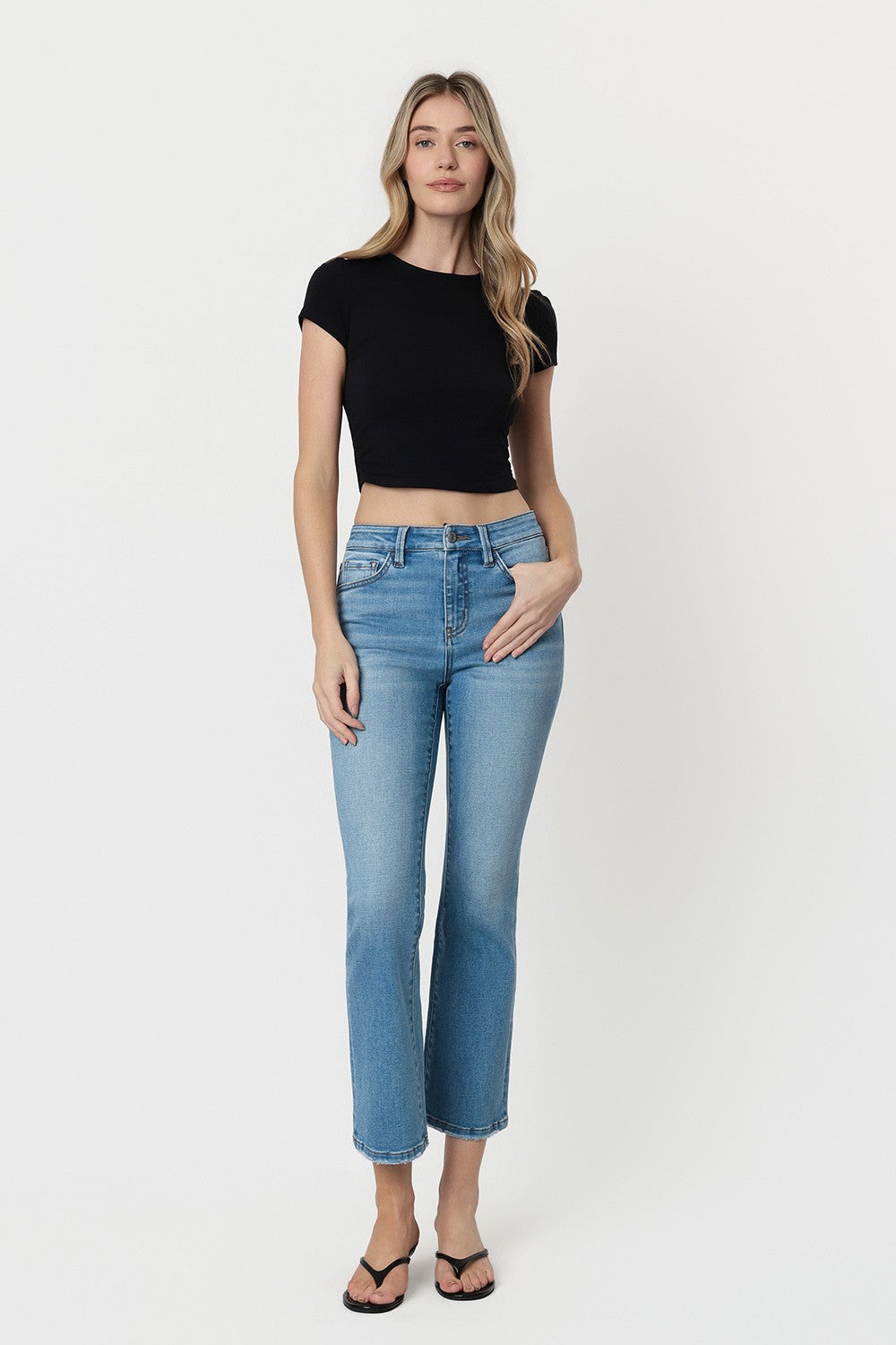 Bella H. Rise Ankle Flare Jeans