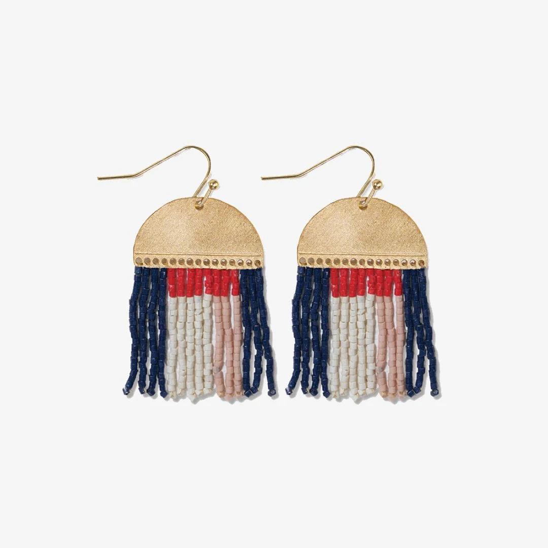 Birdie Abstract Bead Earrings Navy