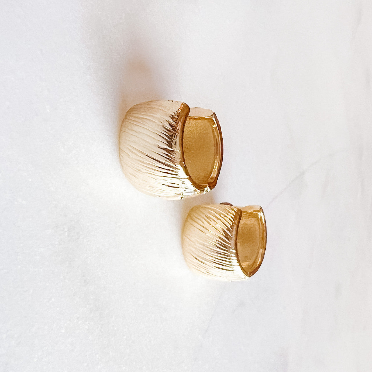 Brushed Huggie Hoops