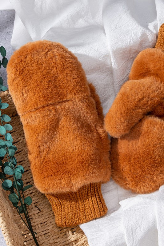 Faux Fur Mittens