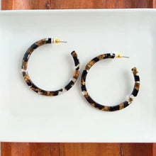 Cameron Hoop Earrings Black & Bronze