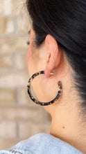 Cameron Hoop Earrings Black & Bronze