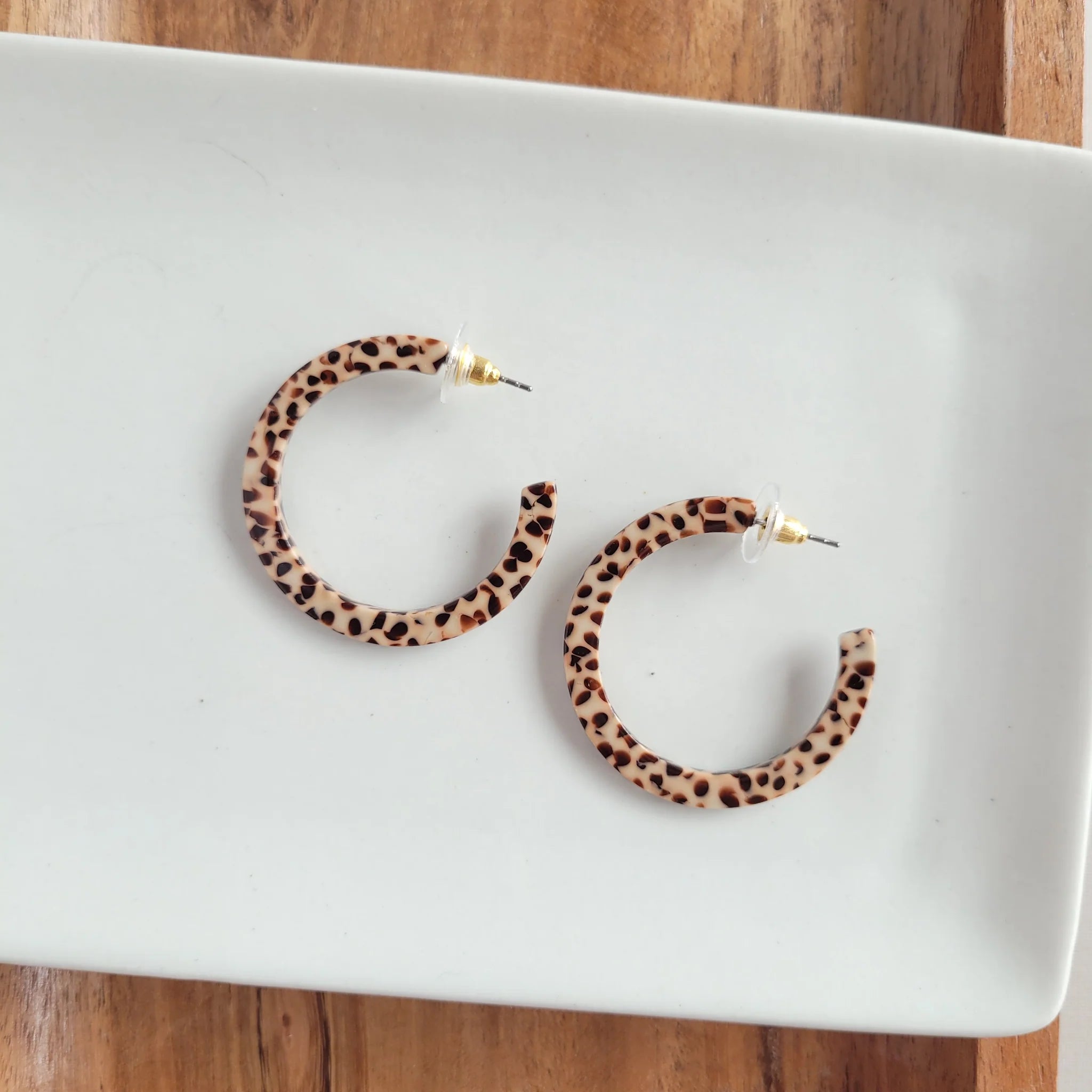 Camy Hoop Earrings - Brown Dot