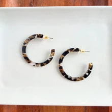 Camy Hoop Earrings Black & Bronze