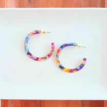 Camy Hoop Earrings Jewel Stained Glass