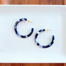 Camy Hoop Earrings Midnight Marble