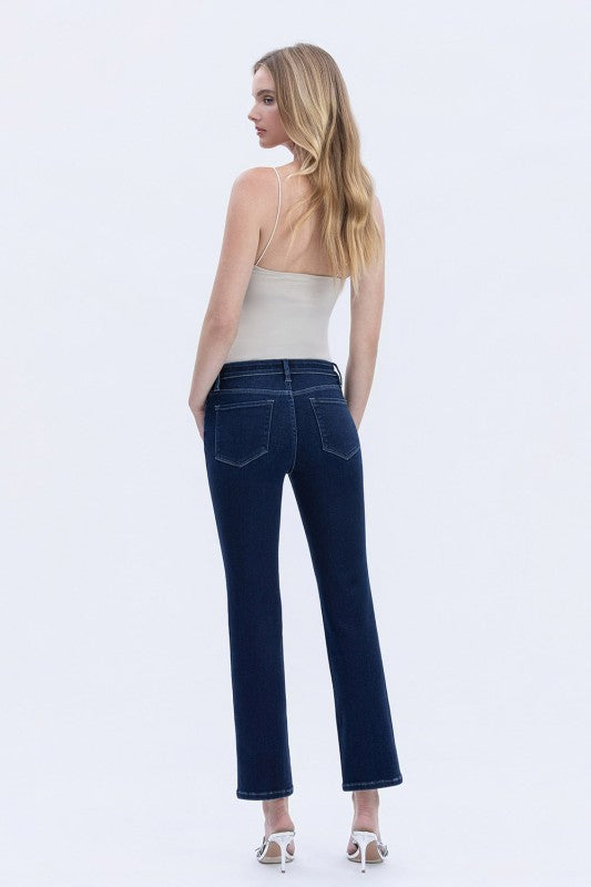 Carlene Mid Slim Straight Ankle Jeans Dark