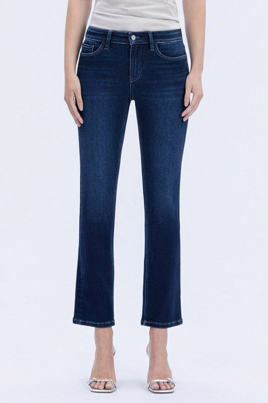 Carlene Mid Slim Straight Ankle Jeans Dark