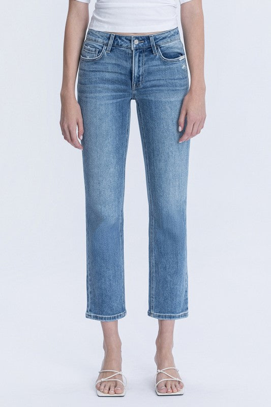 Carlene Mid Slim Straight Ankle Jeans Med