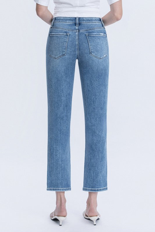 Carlene Mid Slim Straight Ankle Jeans Med