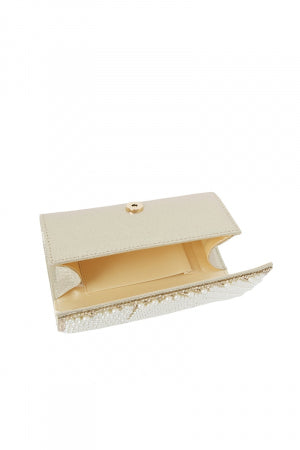 Pearl Rhinestone Chevron Clutch