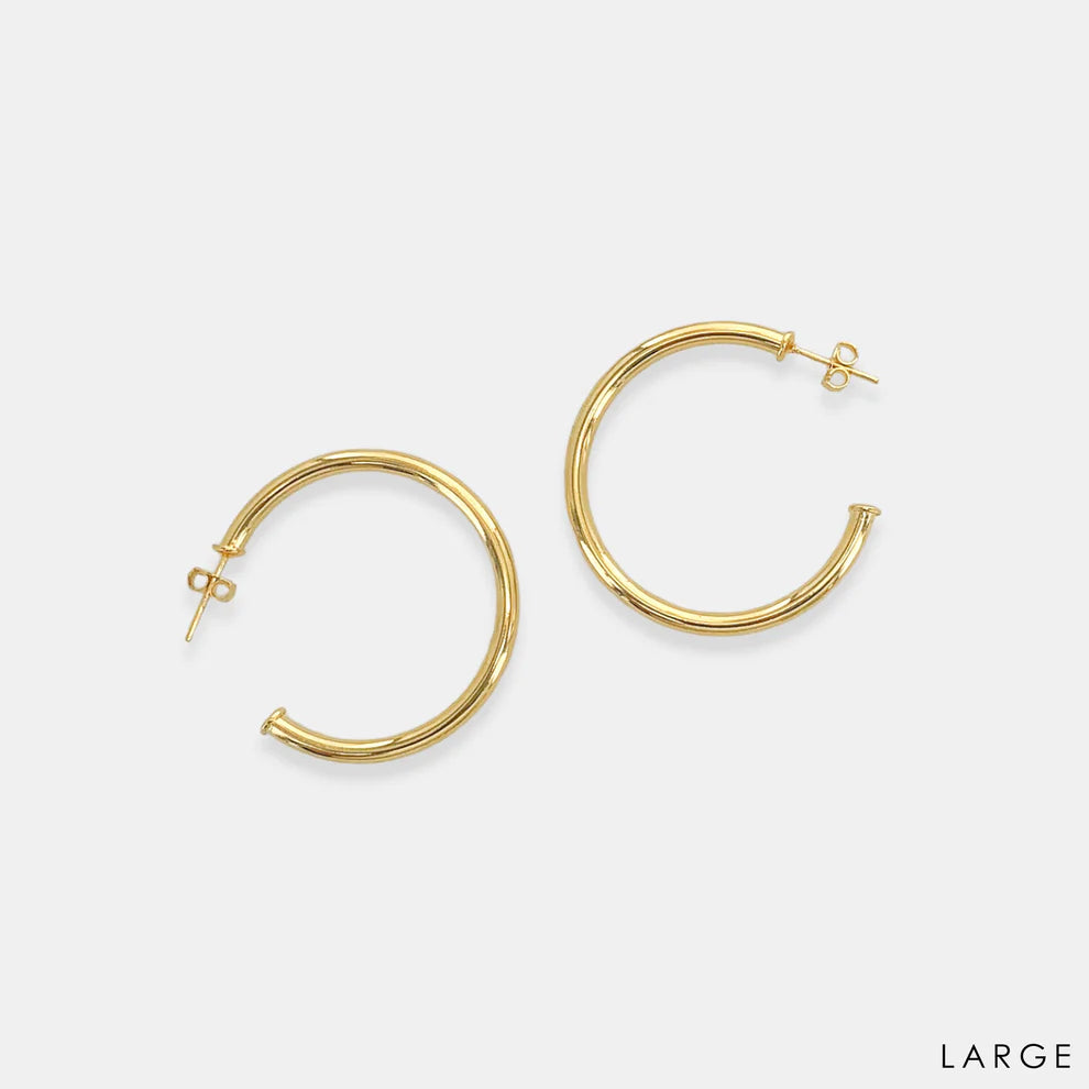 Classic Gold Hoops - Large