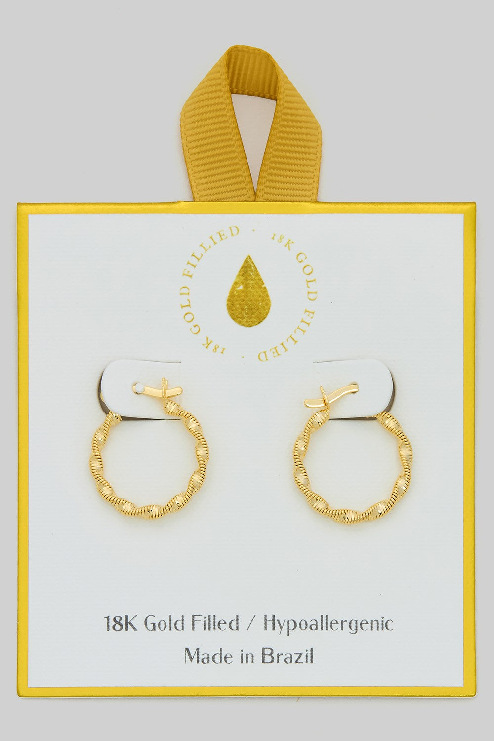 Gold Coiled Twist Hoops