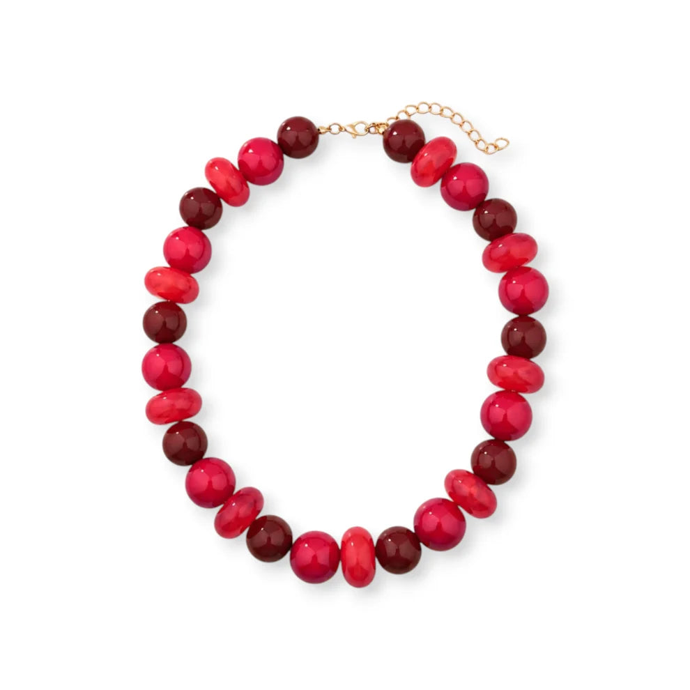 Color Block Resin Bead Necklace