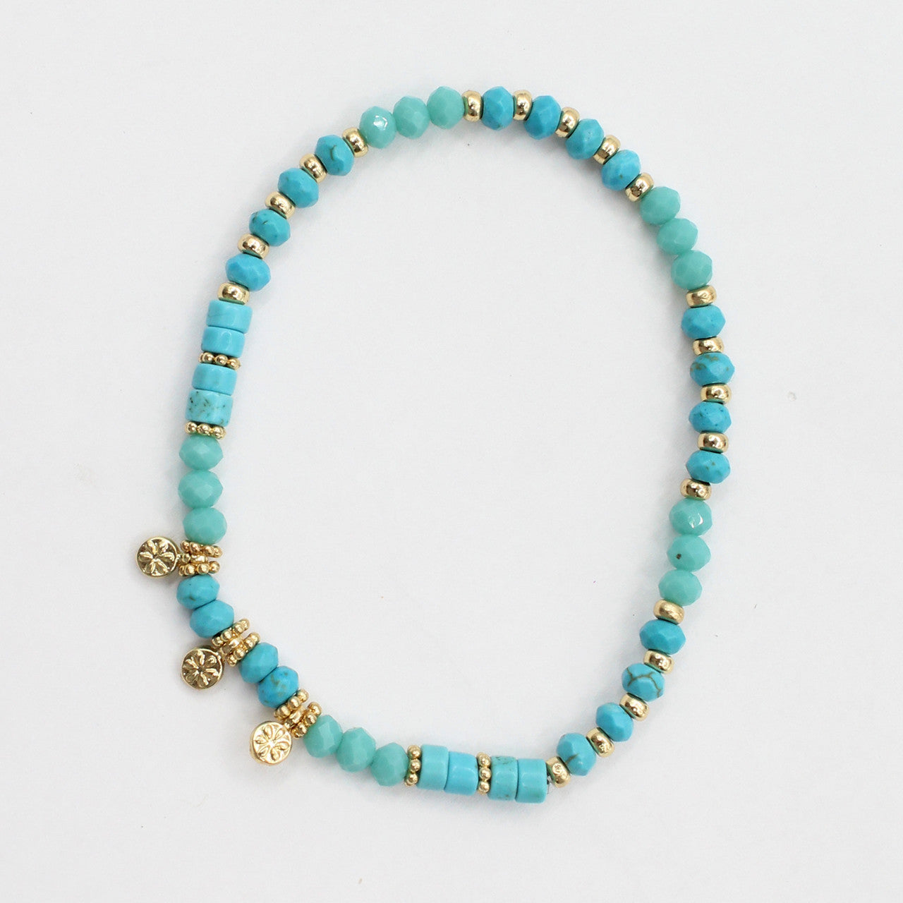 Color and Gold Bead Bracelet
