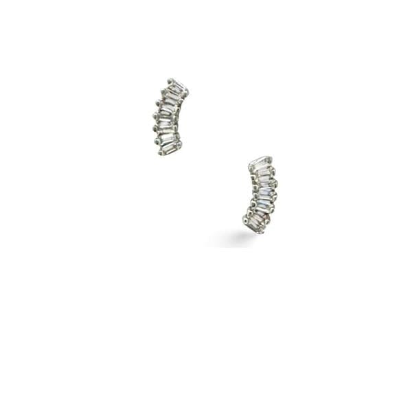 Curved CZ Post Earrings