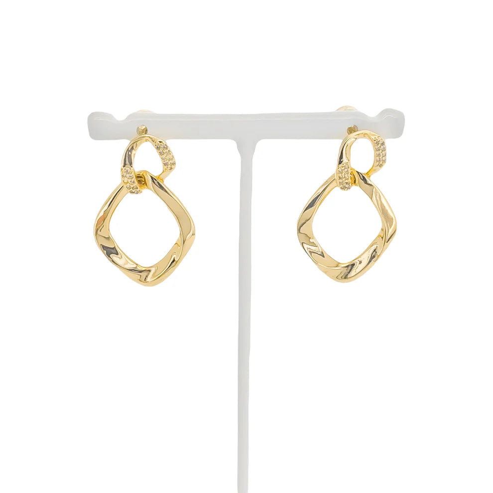 CZ Dangle Link Earrings