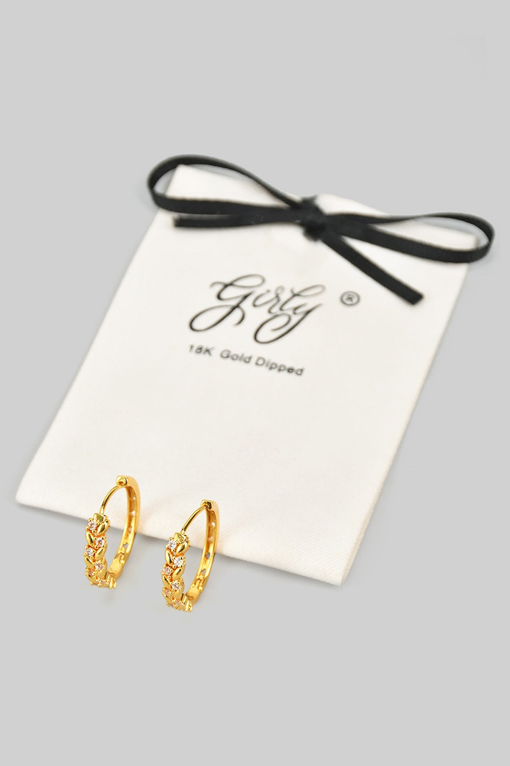 CZ Leaf Hoops