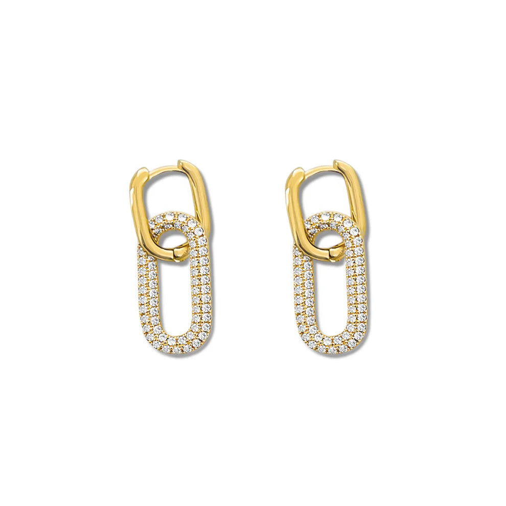 CZ Link Drop Earrings