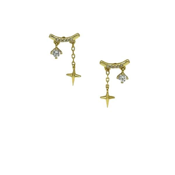 CZ Hanging Star Bar Studs
