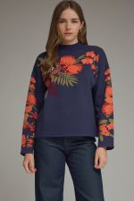 Dahlia Floral Mock Neck Sweater