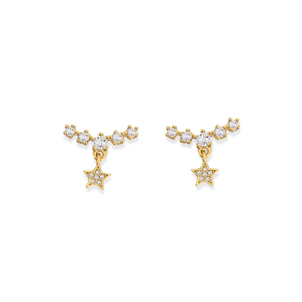 Dangling CZ Star Studs